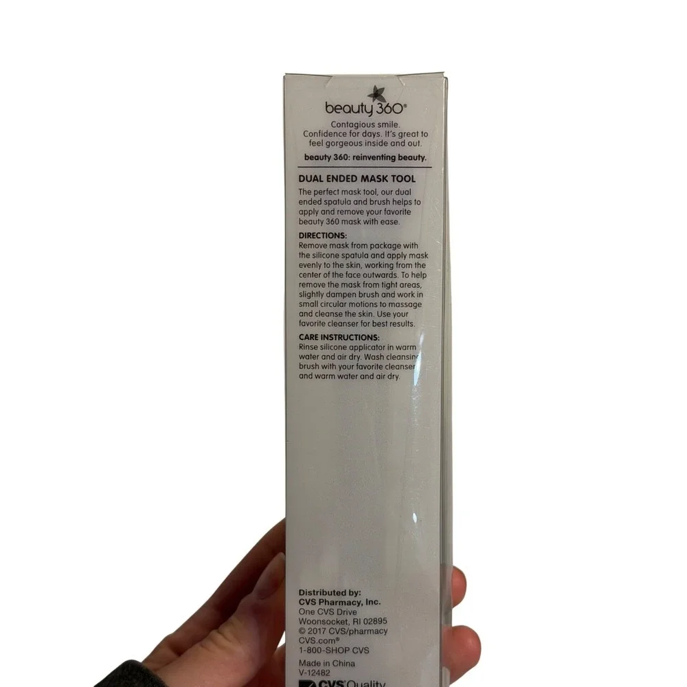 NEW Beauty 360 Dual Ended Face Mask Tool Latex Free Brush Applicator and Removal